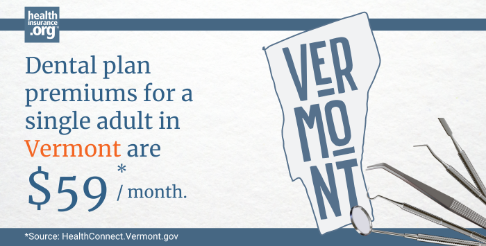 Vermont dental insurance premiums