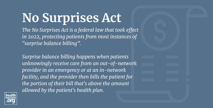 Infographic regarding No Surprises Act