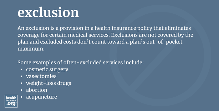 infographic regarding health insurance exclusions