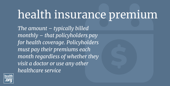 Infographic regarding health insurance premiums