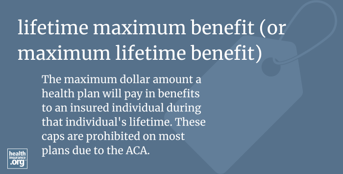 Infographic regarding lifetime maximum benefits (or maximum lifetime benefits)