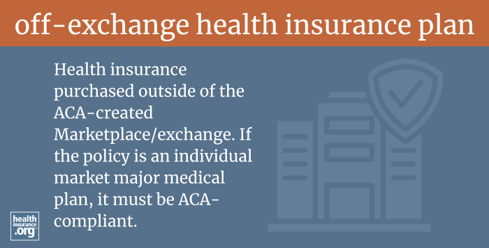 infographic regarding off-exchange health insurance plans